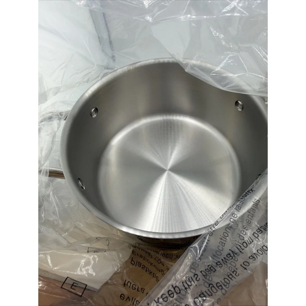 Cook N Home 02836 Classic 4 Quart Tri-Ply Clad Stockpot, Stainless Steel Stock